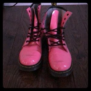 Bubble gum pink Patent Leather Dr.Martens boots